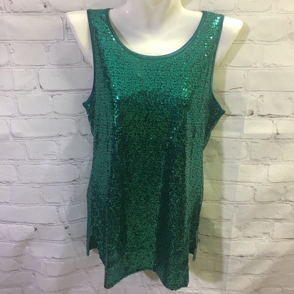 emerald green sequin blouse